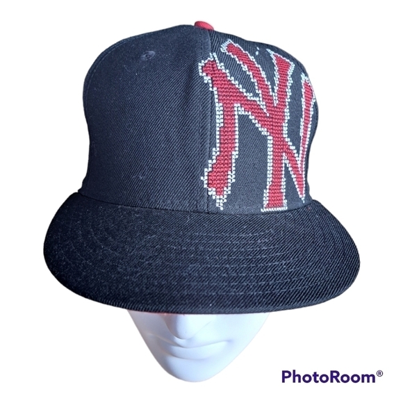 New York Yankees baseball wool 59 fifty New era fitted cap red & black 7 1/4 - Picture 5 of 16